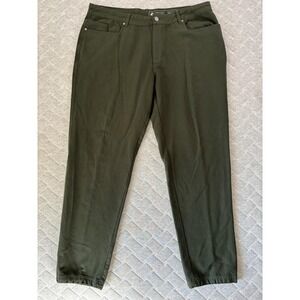 Woolly Longhaul Merino Wool Pants Mens 38x32 Green Stretch Straight Chino Casual